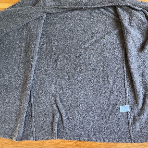 Barefoot Dreams Brown Bamboo Ruffle Long Knit Wrap Cardigan Sweater Small Medium - Picture 5 of 7